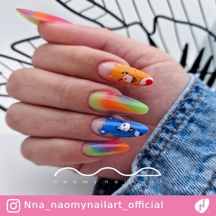 Care Bears Rainbow Nails